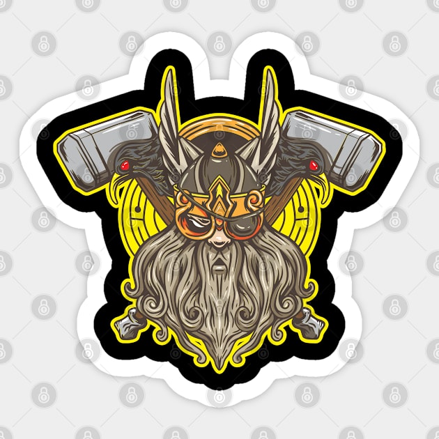 Gift for Nordic Mythology Viking Vallahalla Lovers Odin Sticker by Riffize